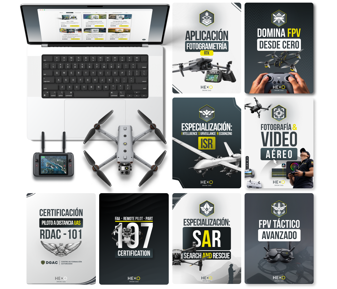 Rutas de formación HexoDrone